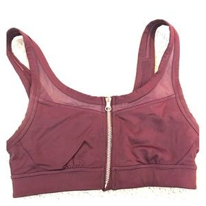 Lululemon Front Zip Maroon Bordeaux Sports Bra 4